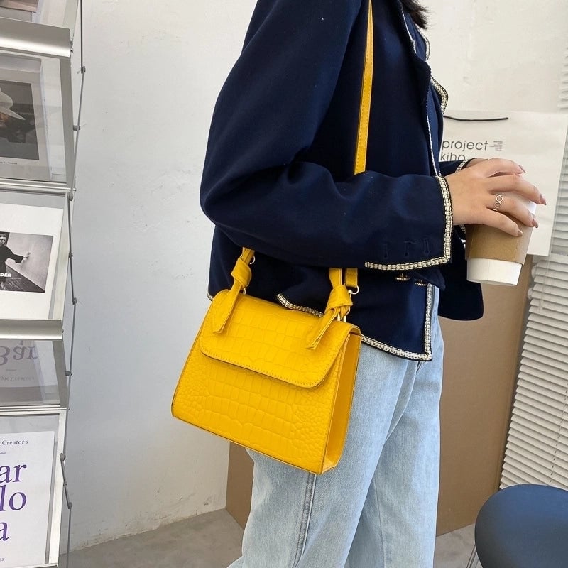 Crocodile Pattern Shoulder Bag Fashion Small Square Bag