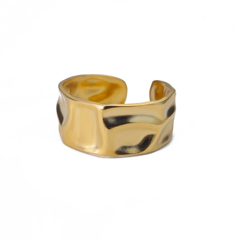 Minimalist Geometric Round Heart Shape 304 Stainless Steel 18K Gold Plated Plating Open Rings