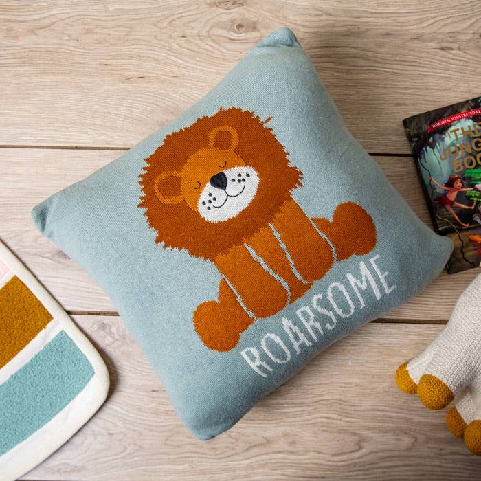 Knitted Cushion Cover - Lion