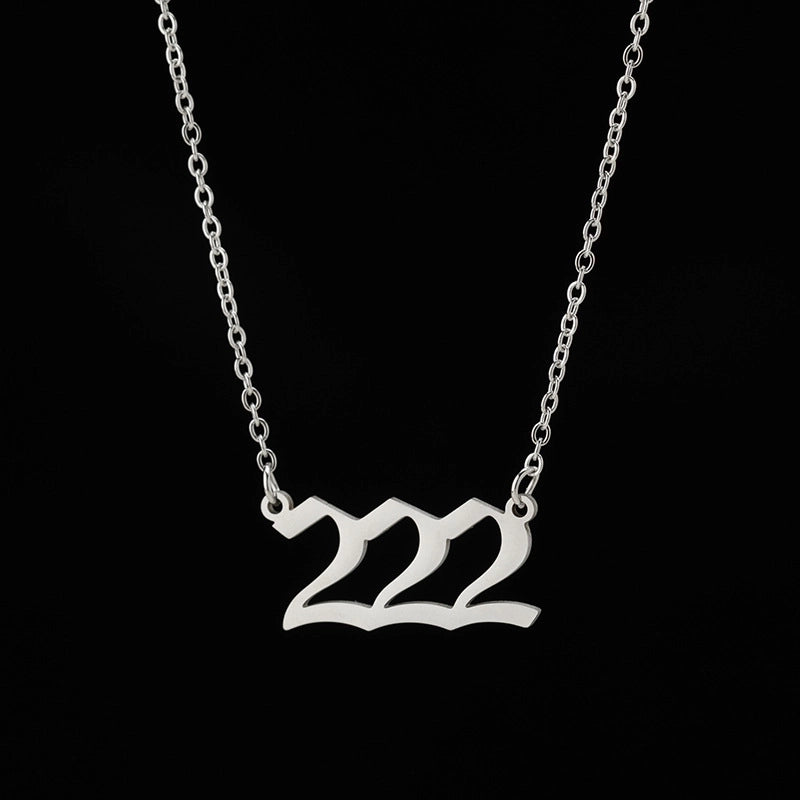 Hip-hop Number Stainless Steel Necklace Plating Stainless Steel Necklaces