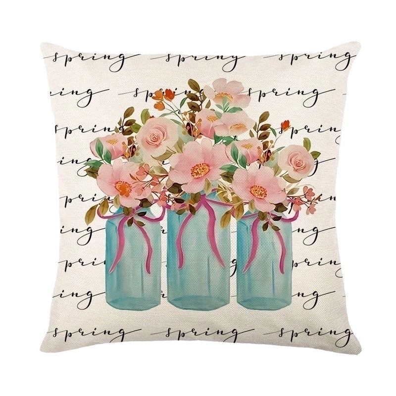 Vacation Minimalist Color Block Linen Pillow Cases