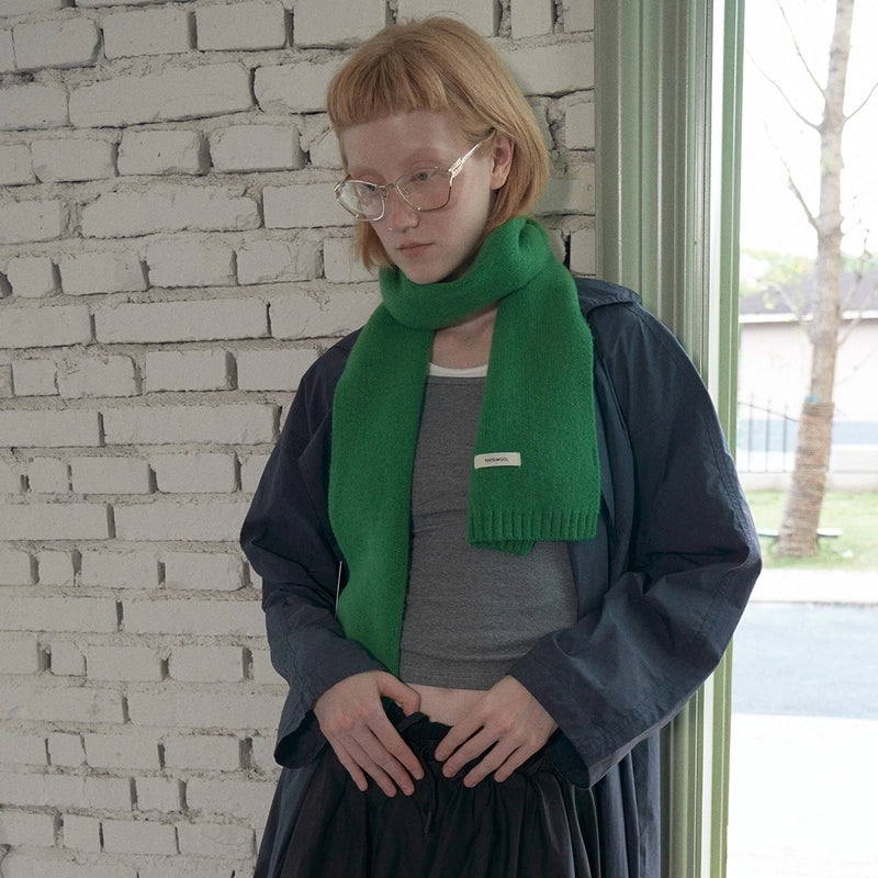 Women's Minimalist Streetwear Solid Color Wol Knitted Scarf