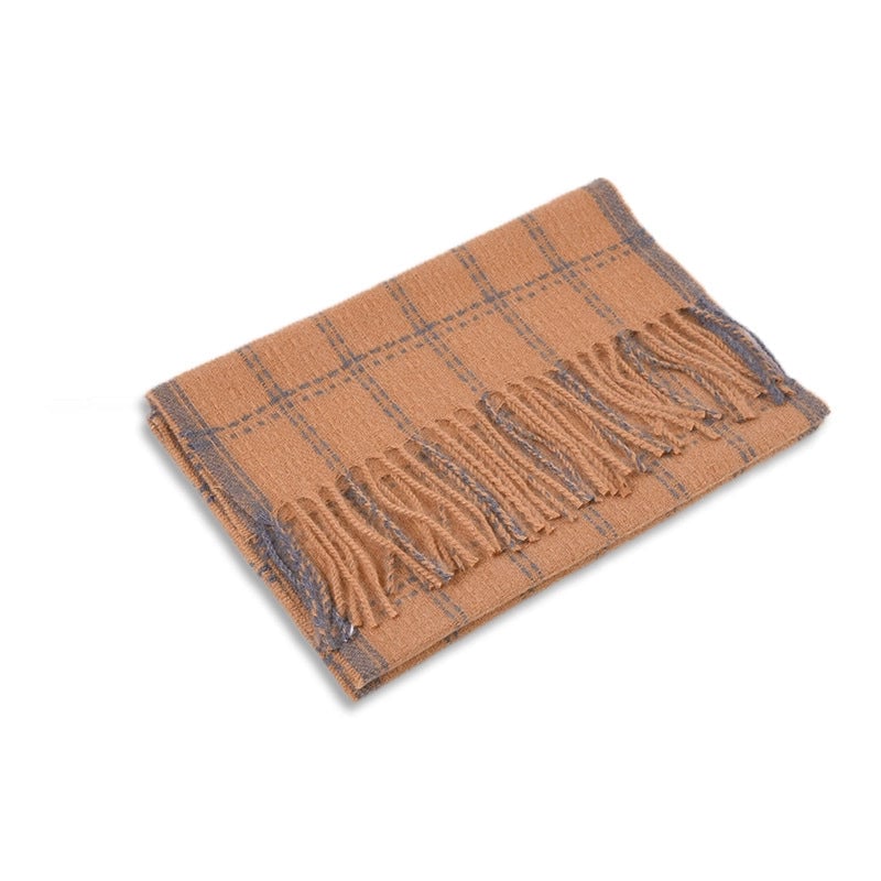 Kid'S Sweet Lattice Tassel Scarf