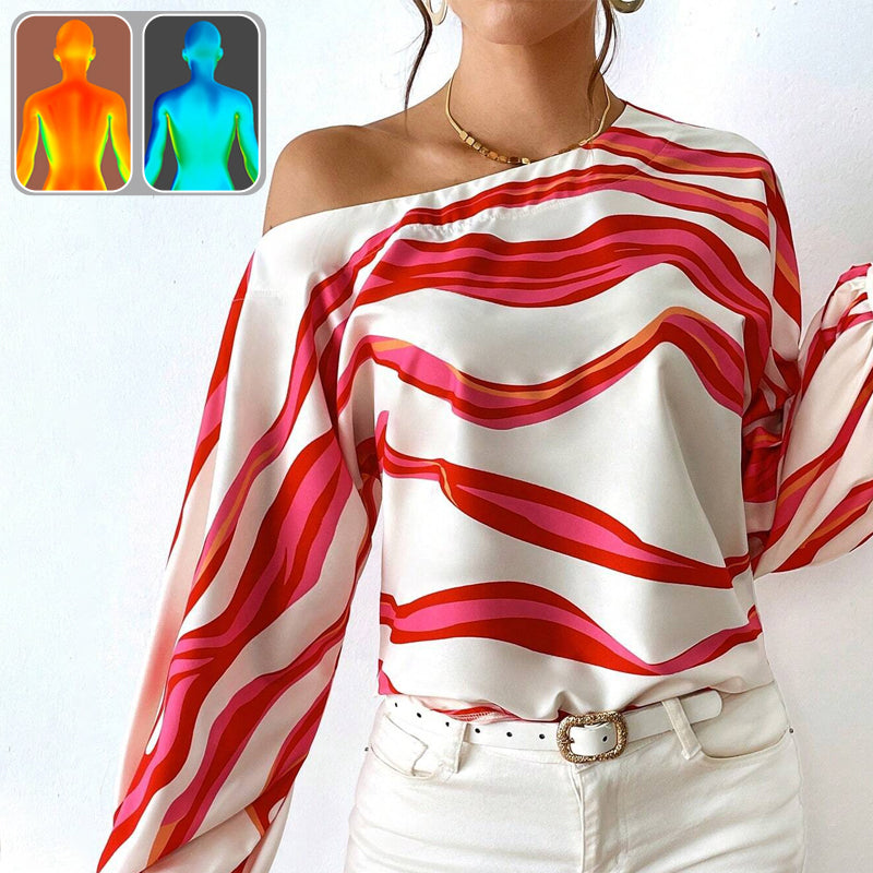 ⏰Limited time offer✨Casual Off-Shoulder Top with Striped Print💕