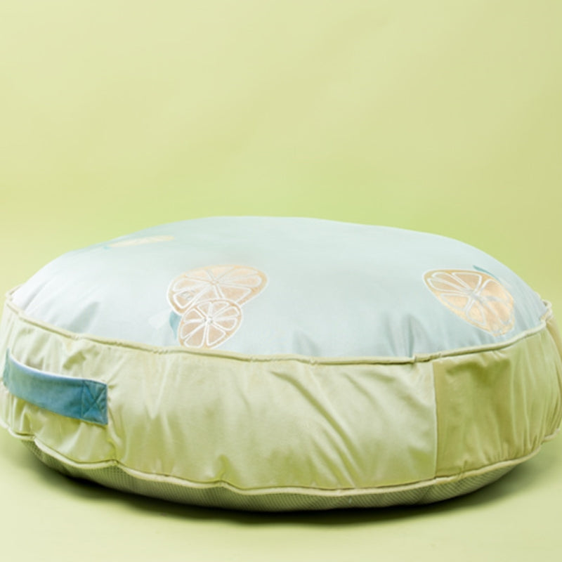 Soft Round Velvet Ice Silk Cooling Dog Bed