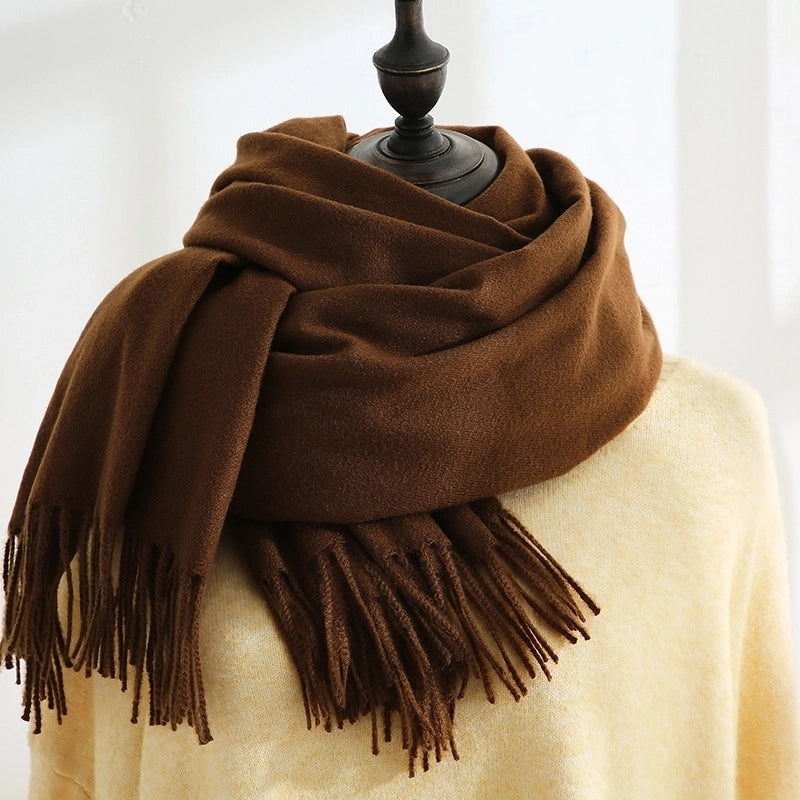 Women's Minimalist Solid Color Imitation Cashmere Scarf