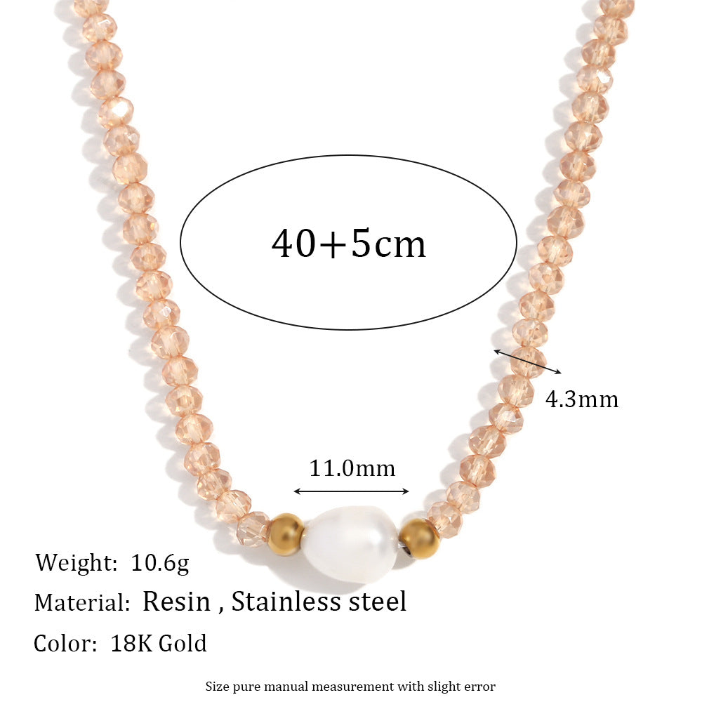 Fashion Round Circle Geometric Stainless Steel 18K Gold Plated Necklaces
