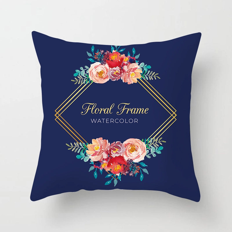 Modern Style Pastoral Letter Plant Linen Pillow Cases Couch & Sofa Decor