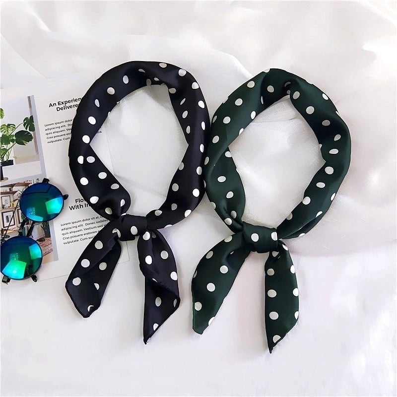 70 New Polka Dot Small Square Scarf Women's Spring And Autumn Summer Professional  Fashionable Scarf Decorative Scarf