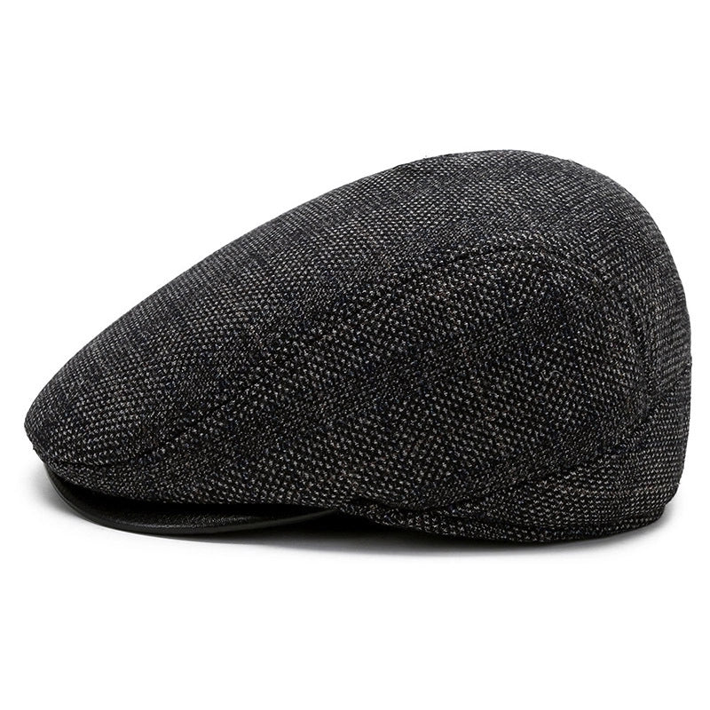 Men's Retro Minimalist Solid Color Curved Eaves Beret Hat