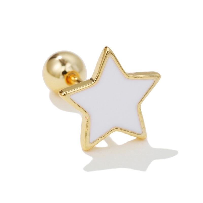 Ear Cartilage Rings & Studs Minimalist Star Brass No Inlaid