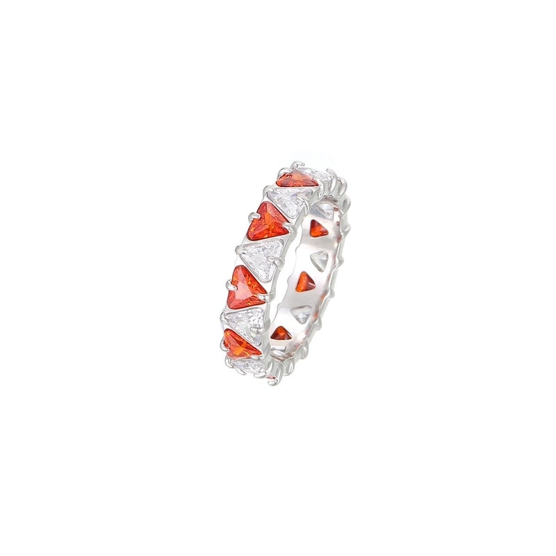 Minimalist Shiny Heart Shape 304 Stainless Steel Zircon 16K Gold Plated White Gold Plated Inlay Rings