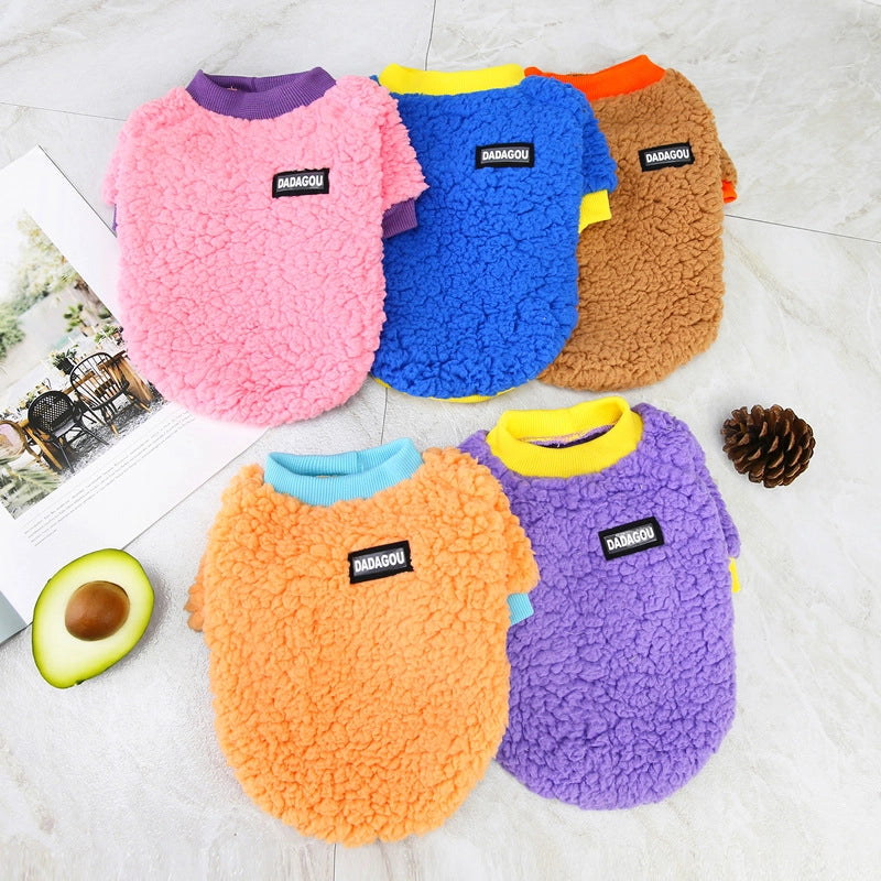 Pet Clothes Dog Clothes Autumn And Winter Clothes Teddy Small Dog Pet Clothing Autumn And Winter  Five-color Candy Fleece