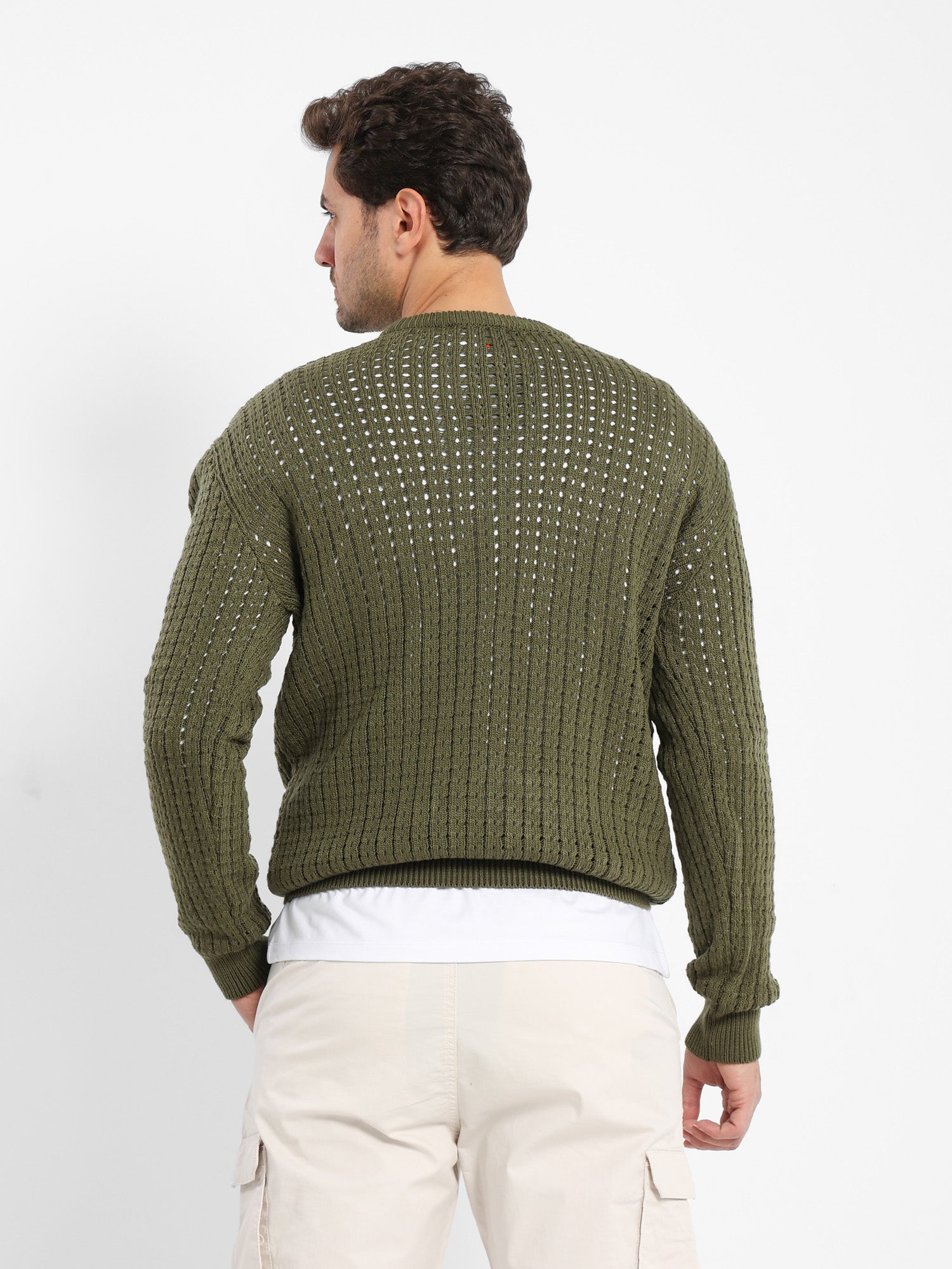 Casual Perforated Pullover