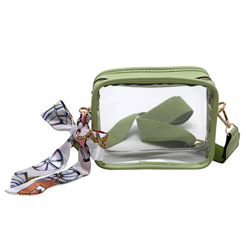 Women's Medium Pvc Solid Color Streetwear Transparent Square Zipper Crossbody Bag