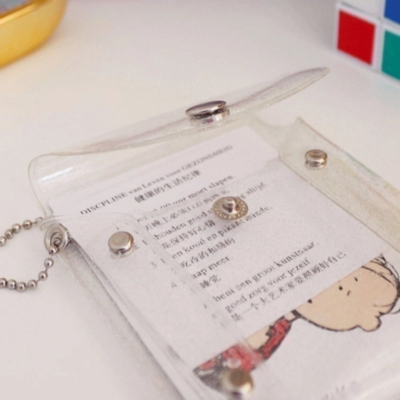 Women's Solid Color Pvc Buckle Card Holders