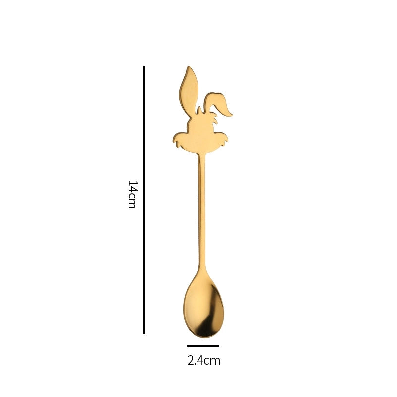 Cute Animal Solid Color Stainless Steel Spoon 1 Piece