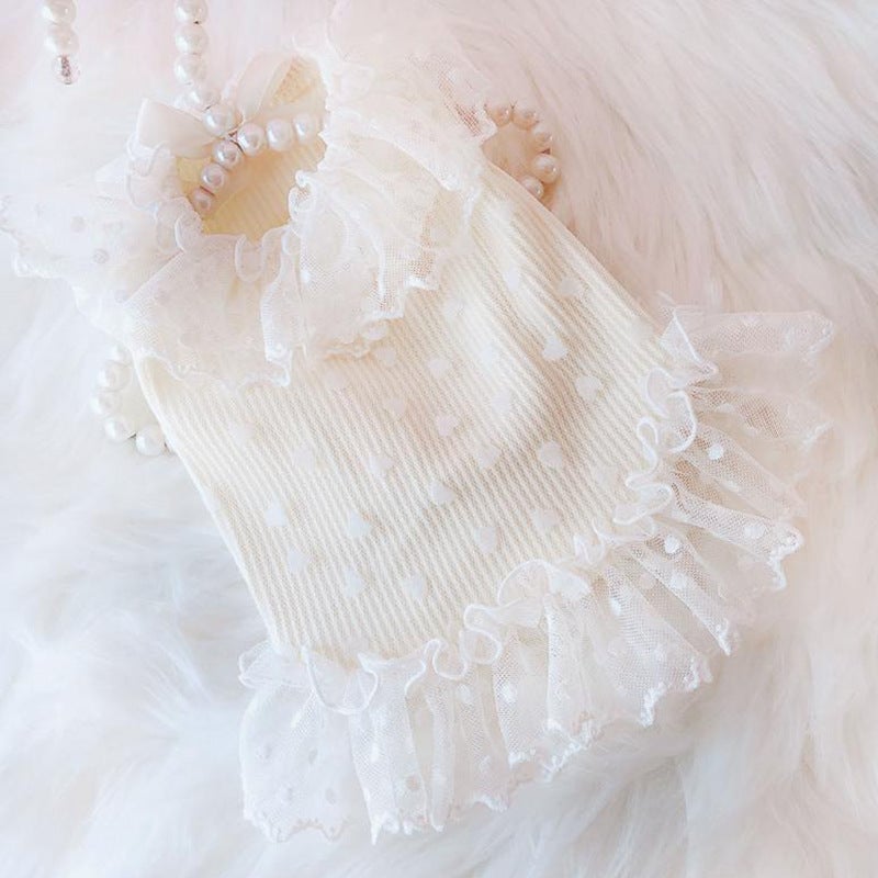 Heart Printed Lace Dog Cat Dress