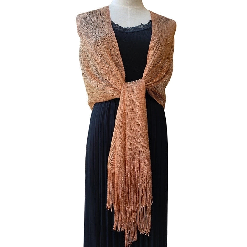 Women's Elegant Solid Color Polyester Tassel Shawls