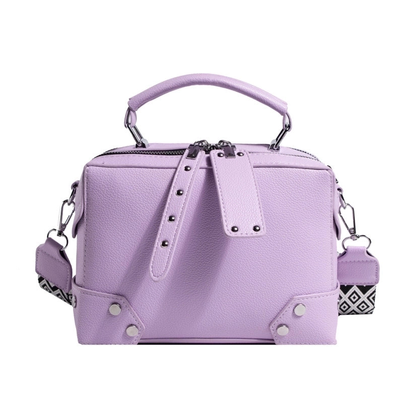 Women's Small Pu Leather Waves Solid Color Streetwear Square Zipper Square Bag