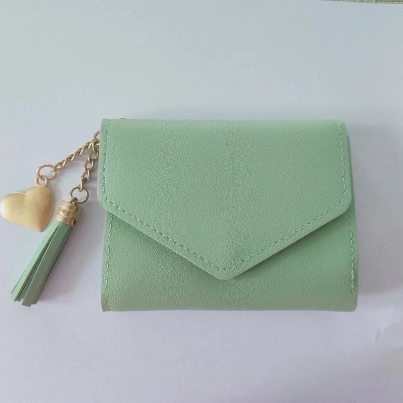 Women'S Solid Color Pu Leather Light Grey Light Green Dark Grey Magnetic Buckle Wallets