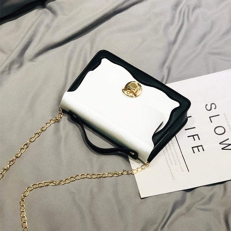 Christmas Women'S Small Pu Leather Color Block Fashion Lock Clasp Handbag