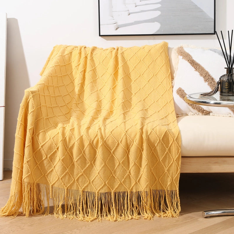 Elegant Solid Color Polyacrylonitrile Fiber (Acrylic) Blanket