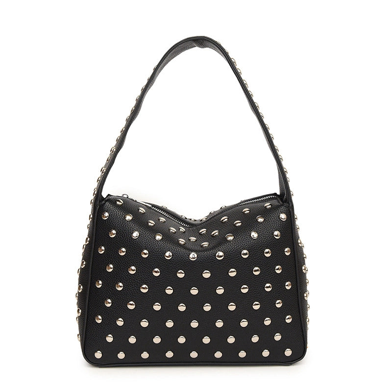 Women's Medium PU Round Dots Elegant Streetwear Square Zipper Handbag