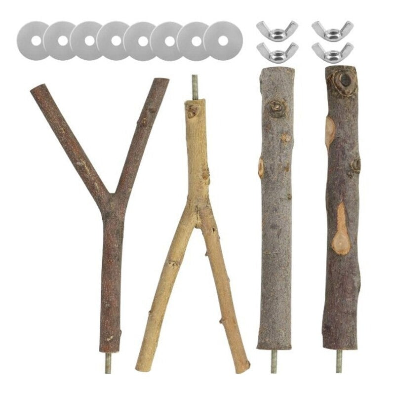4 Pcs Bird Natural Wood Perch