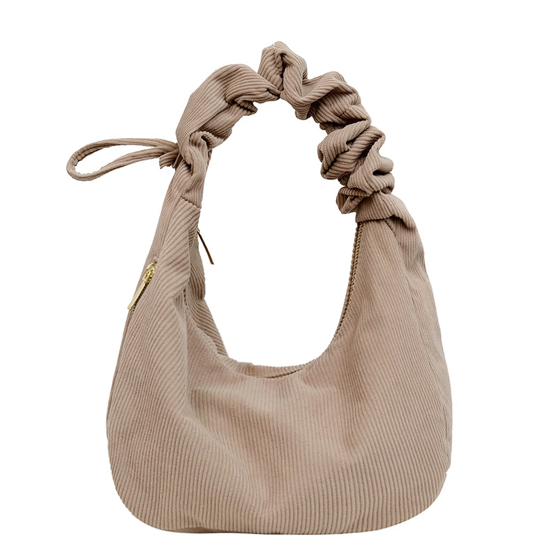 Women's Solid Color Streetwear Dumpling Shape Zipper Shoulder Bag Underarm Bag
