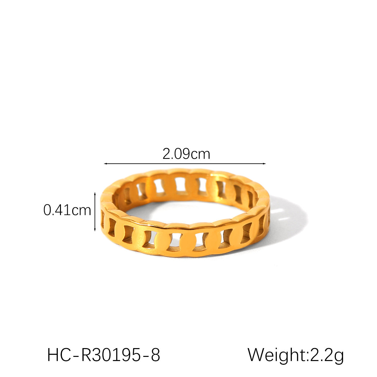 Ins Style Simple Stainless Steel Ring Diamond Ring Female 18K Gold Polished Titanium Steel Ring