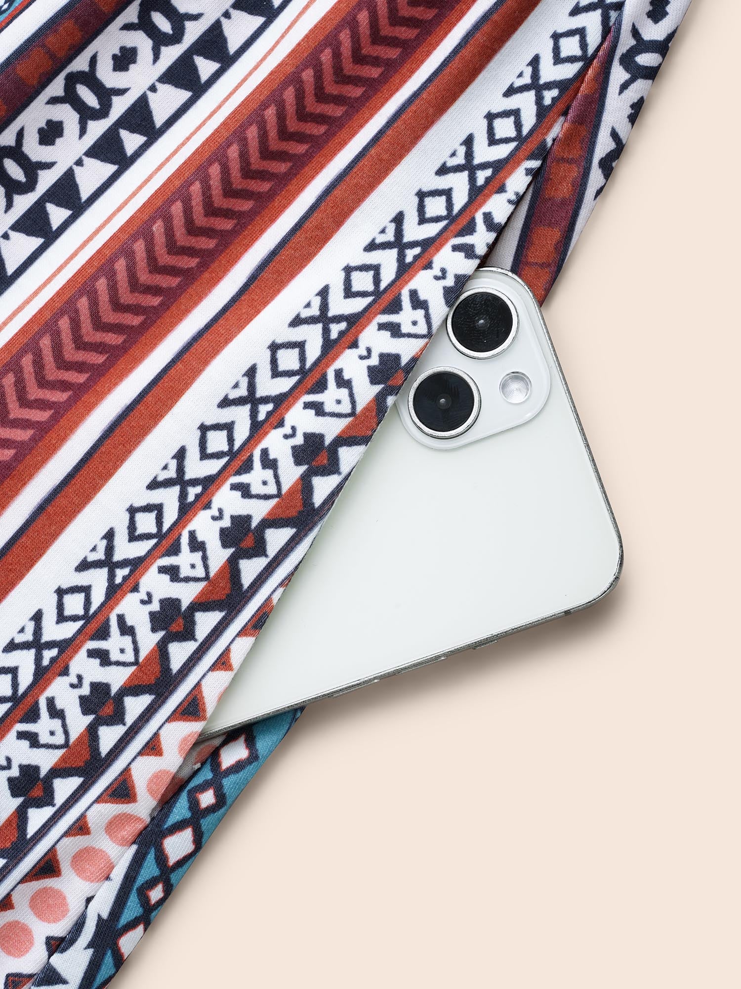 Bandana Striped V Neck Midi Dress