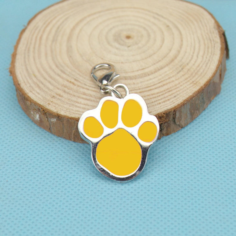 Simple Cute Dog's Footprints Pattern Stainless Steel Pet Collar Accessories