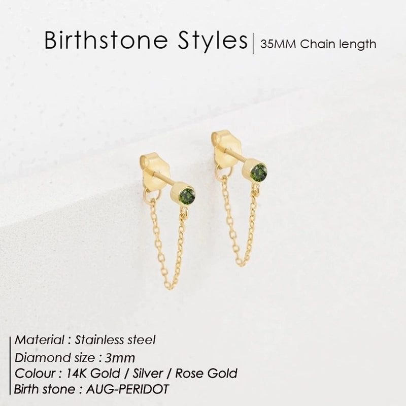 1 Pair Minimalist Geometric Inlay Stainless Steel Rhinestones 14K Gold Plated Rose Gold Plated Drop Earrings