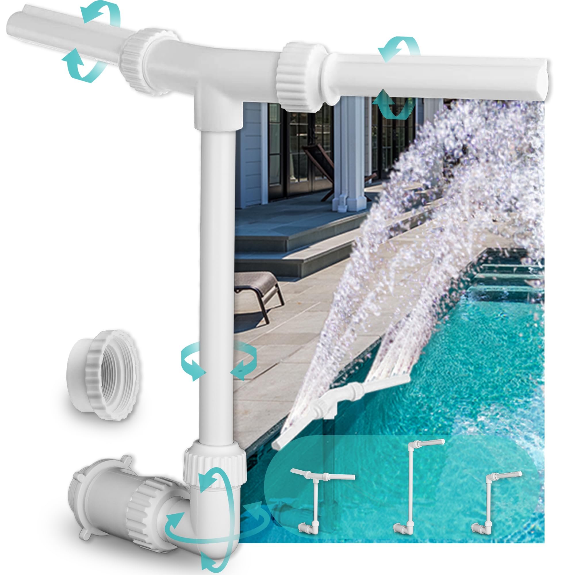 🔥Summer Sale🌊Pool Cooling Waterfall Oxygen Fountains