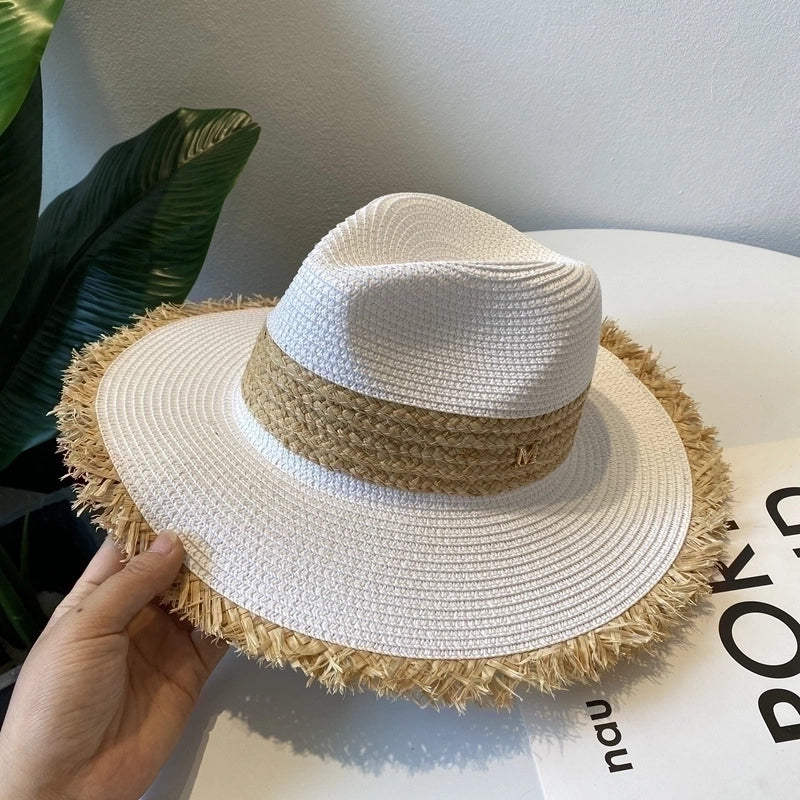 Women's Casual Solid Color Bowknot Flat Eaves Straw Hat