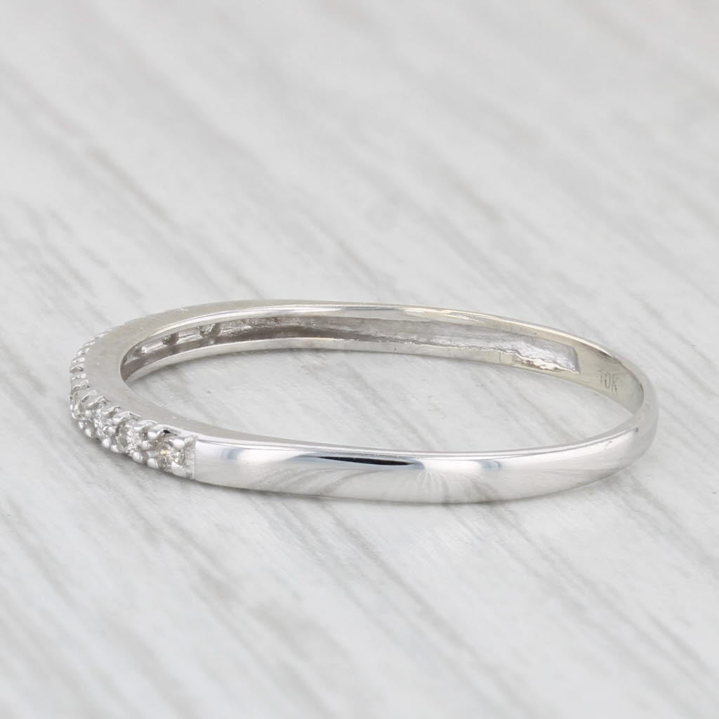 0.12ctw Diamond Wedding Band 10k White Gold Size 8.25 Stackable Ring