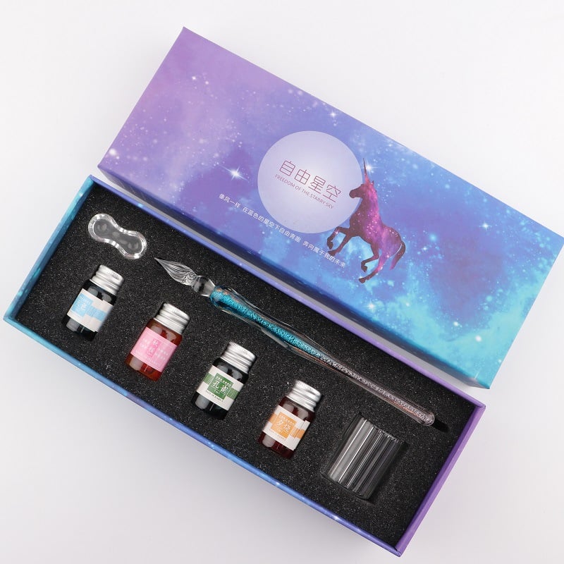 2023 Calligraphy Glass Dip Pen Ink Set
