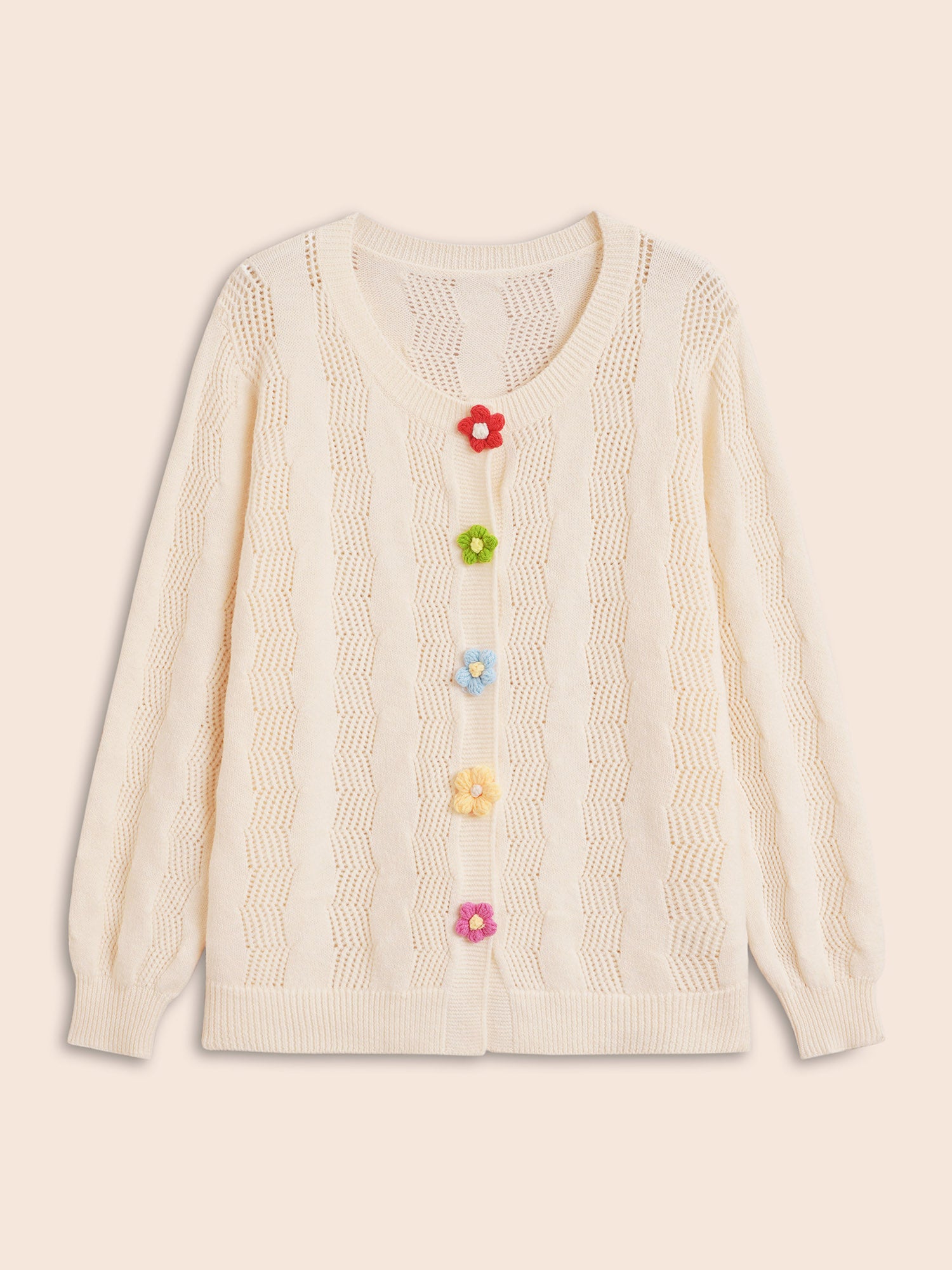 Supersoft Essentials Stereo Flower Design Textured Cardigan