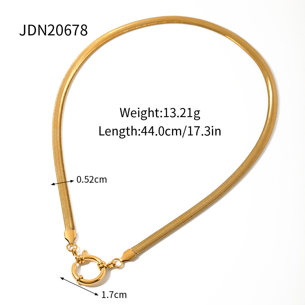 Jie Ding Stainless Steel Gold Necklace Cuban Clavicle Chain Titanium Steel Necklace