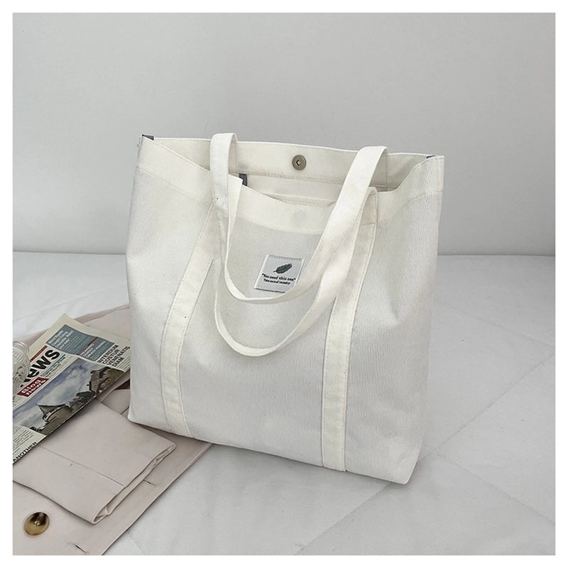 Unisex Fashion Solid Color Canvas Shopping Bags