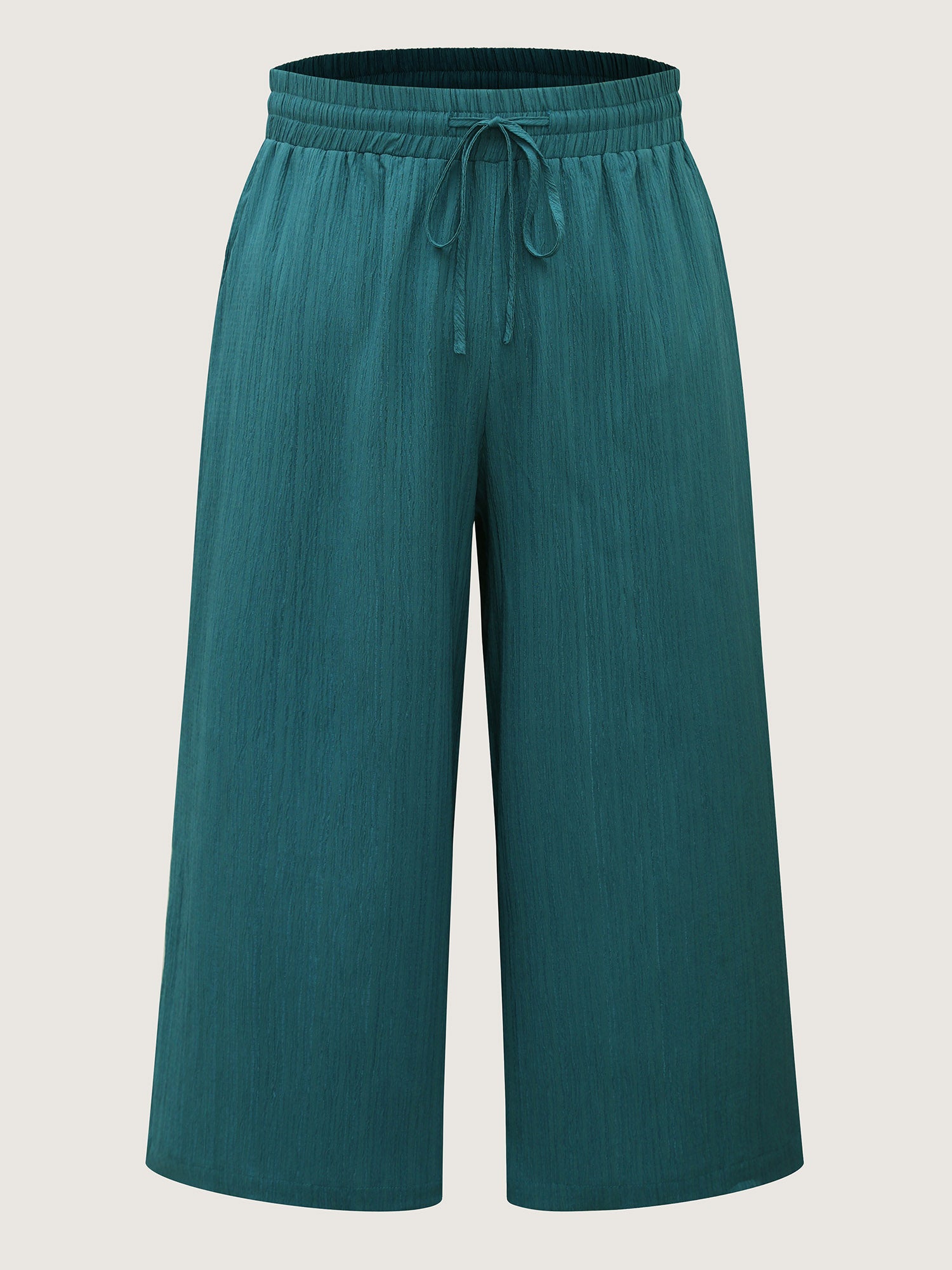 Textured Stretchy Waist Airy Pants