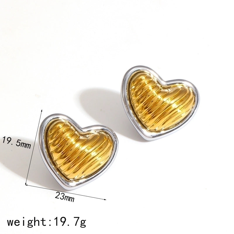 Fashion Popular Gold And Silver Color Matching Two-Color Geometric Stainless Steel Ornament Non-Fading Ornament Combination