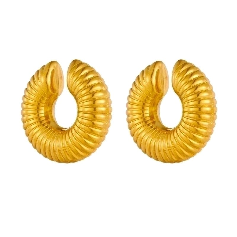 1 Pair Minimalist Classic Style C Shape U Shape Plating Titanium Steel Titanium Steel 18K Gold Plated Ear Cuffs