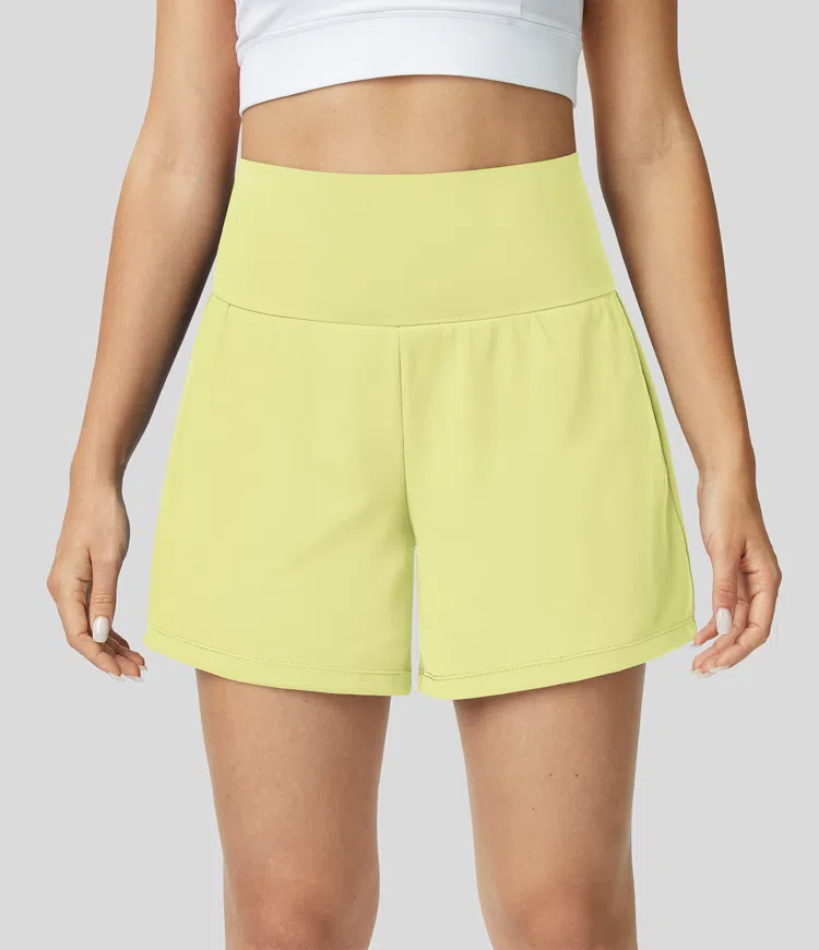⚡7 Packs for $24.98⚡Super High Waisted Back Pocket & Side Hidden Pocket 2-in-1 Yoga Shorts, 7/14 Color Sets