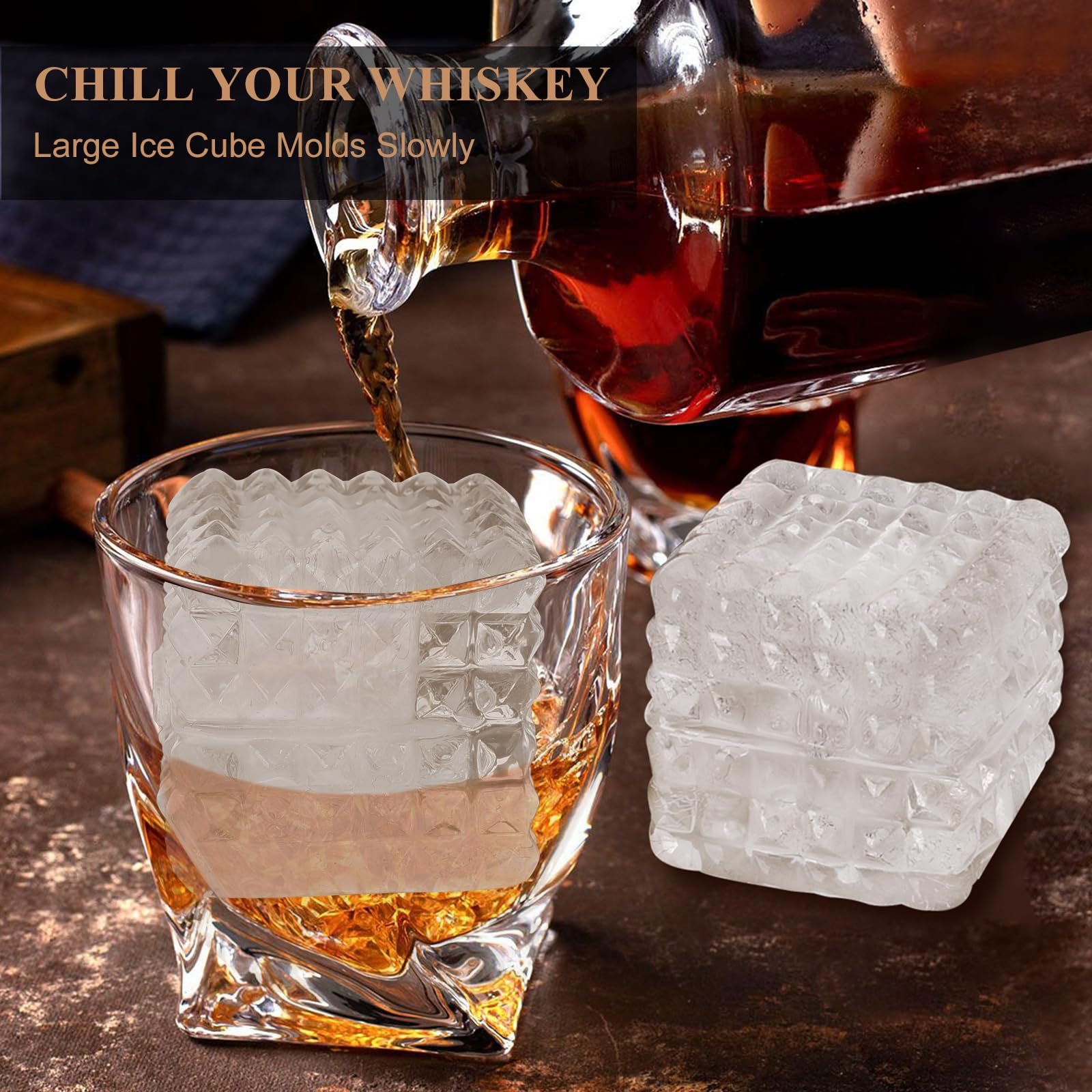 🧊Summer Hot Sale 49 % OFF - Silicone Whiskey Ice Cubes Mold