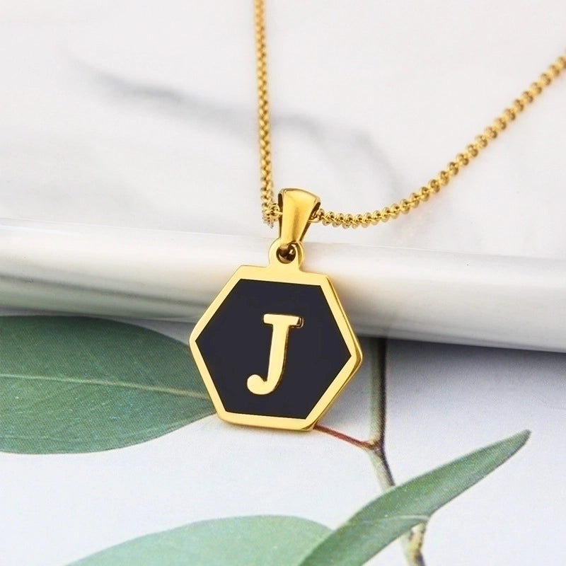 Titanium Steel Minimalist Plating Letter Necklace