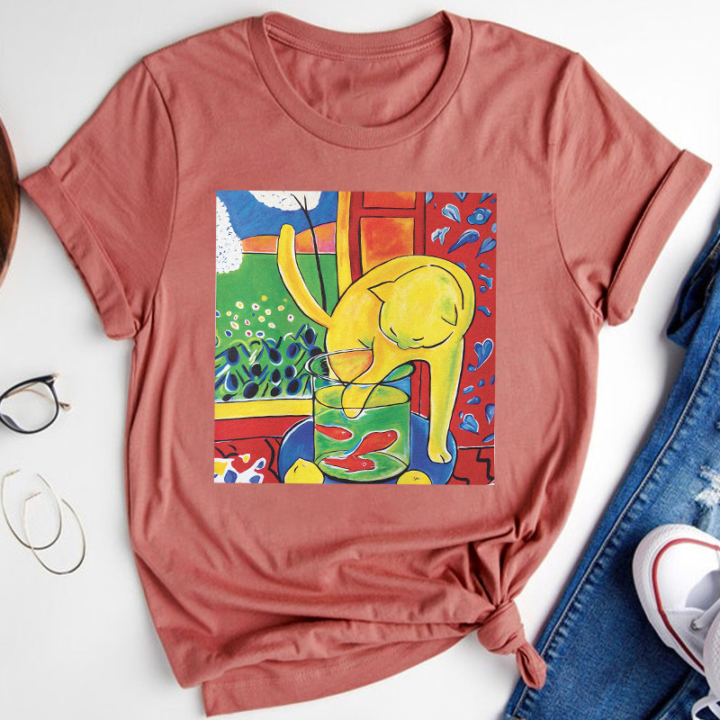 Cat With Red Fish Henri Matisse Painting Teacher T-Shirt