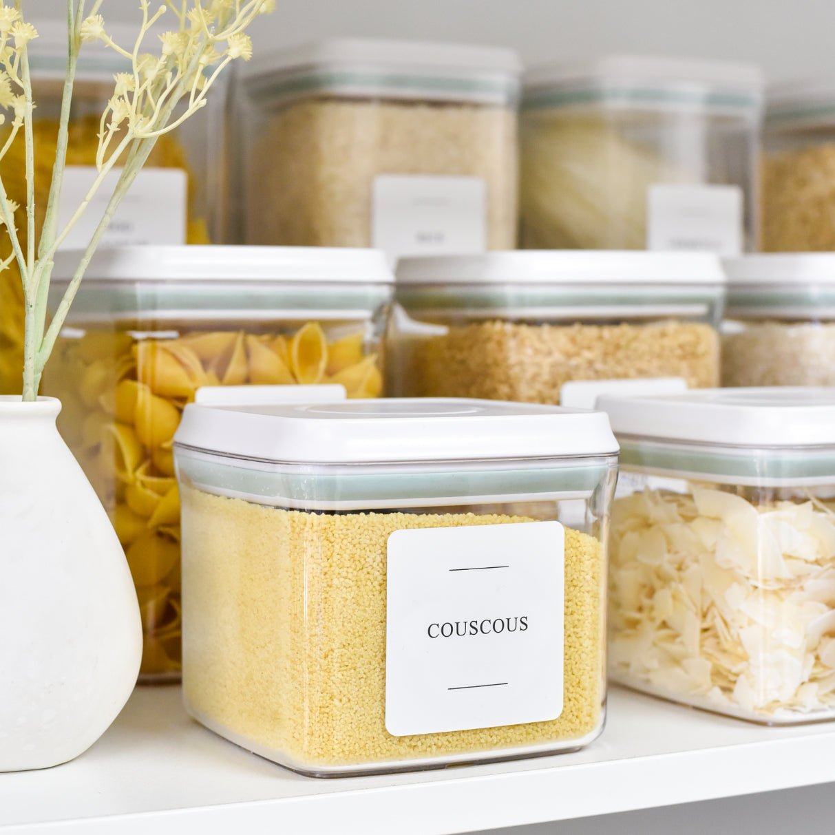 Push Top Pantry Container 850ml - White Lid