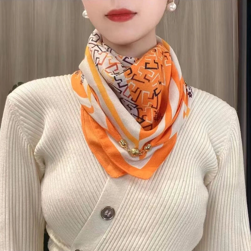 Women's Streetwear Printing Cotton And Linen Silk Scarf